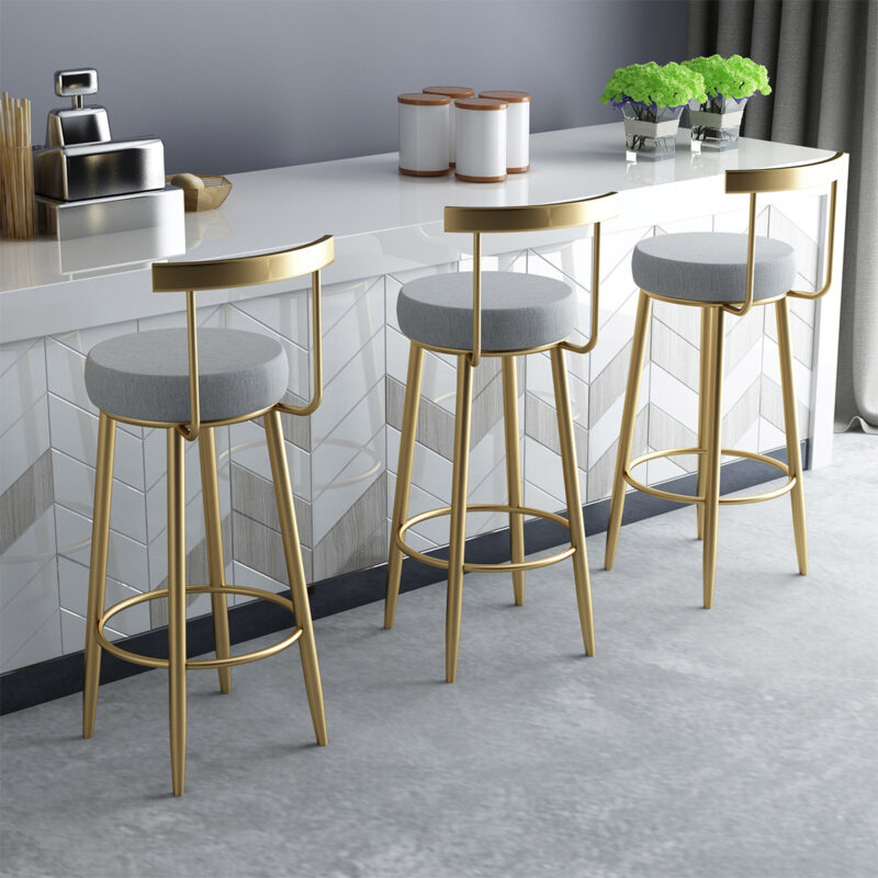 Bộ bàn ghế quầy bar khung vàng sang trọng SH223 1
