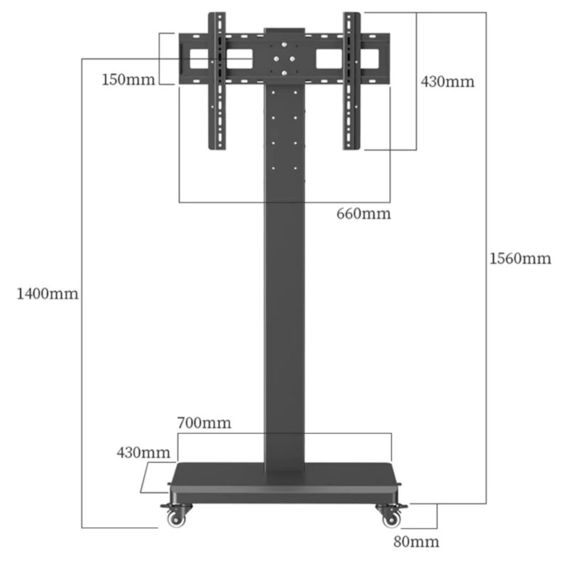 Giá treo màn hình tivi có bánh xe di động ZB06 8