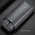 Hộp da đựng cigar 2 điếu họa tiết sang trọng CGL9000-2