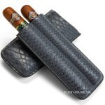 Hộp da đựng cigar 2 điếu họa tiết sang trọng CGL9000-5