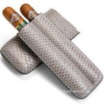 Hộp da đựng cigar 2 điếu họa tiết sang trọng CGL9000-6
