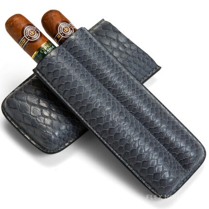 Hộp da đựng cigar 2 điếu họa tiết sang trọng CGL9000-7