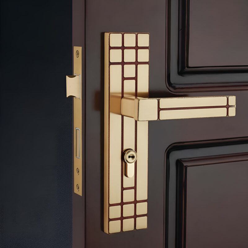 Khóa cửa bằng đồng nguyên khối tối giản HT044 1