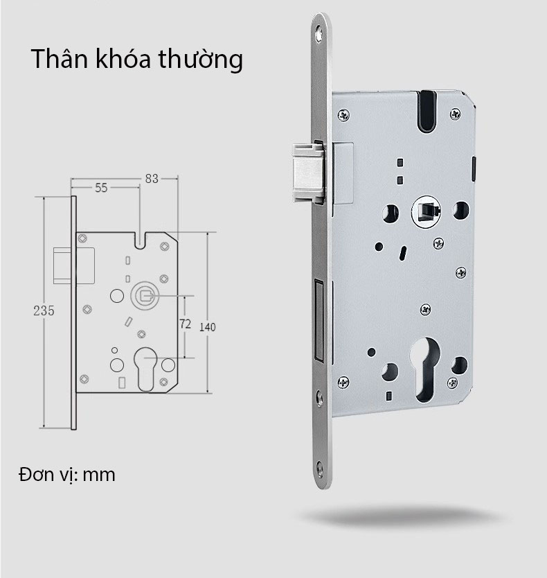 Khóa cửa hợp kim tay nắm gỗ độc đáo BL1201 15
