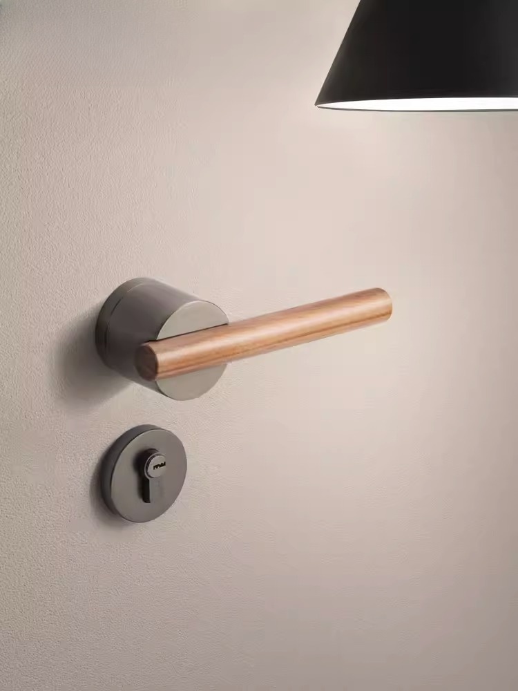 Khóa cửa hợp kim tay nắm gỗ độc đáo BL1201 10