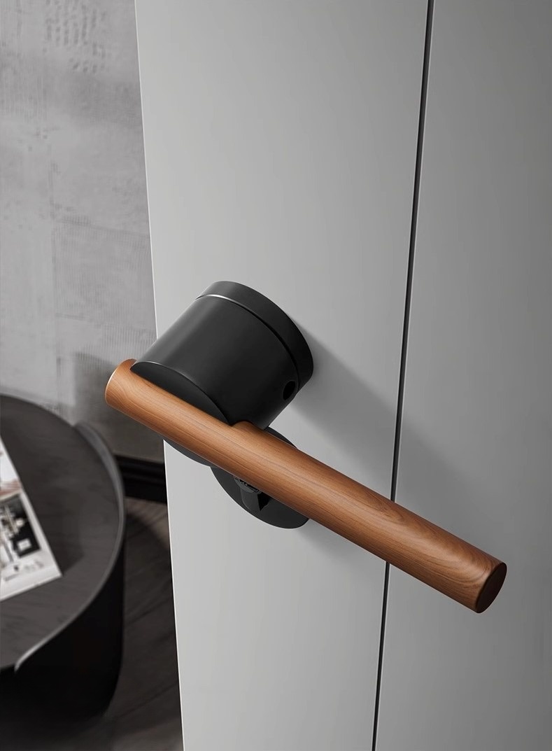 Khóa cửa hợp kim tay nắm gỗ độc đáo BL1201 12