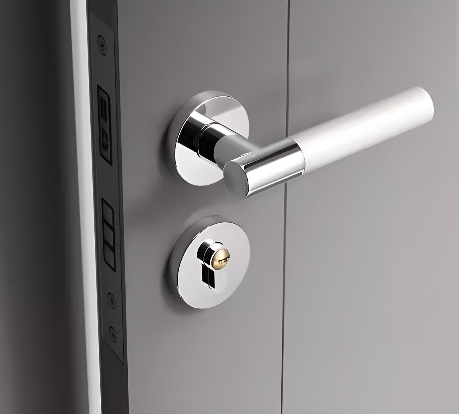 Khóa cửa phân thể phòng ngủ tay gạt màu trắng JB6728