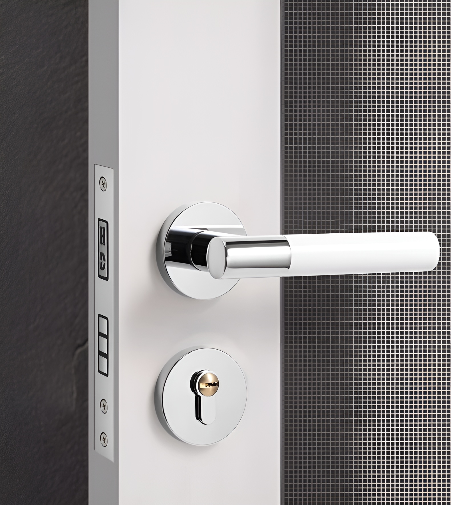Khóa cửa phân thể phòng ngủ tay gạt màu trắng JB6728 5