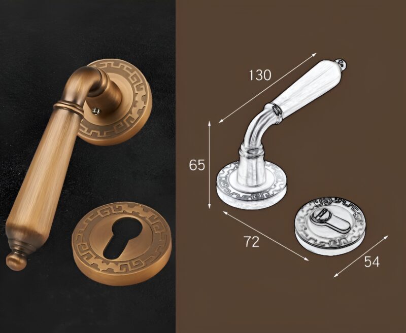 Khóa cửa tay gạt hợp kim kẽm cổ điển BK1763 6