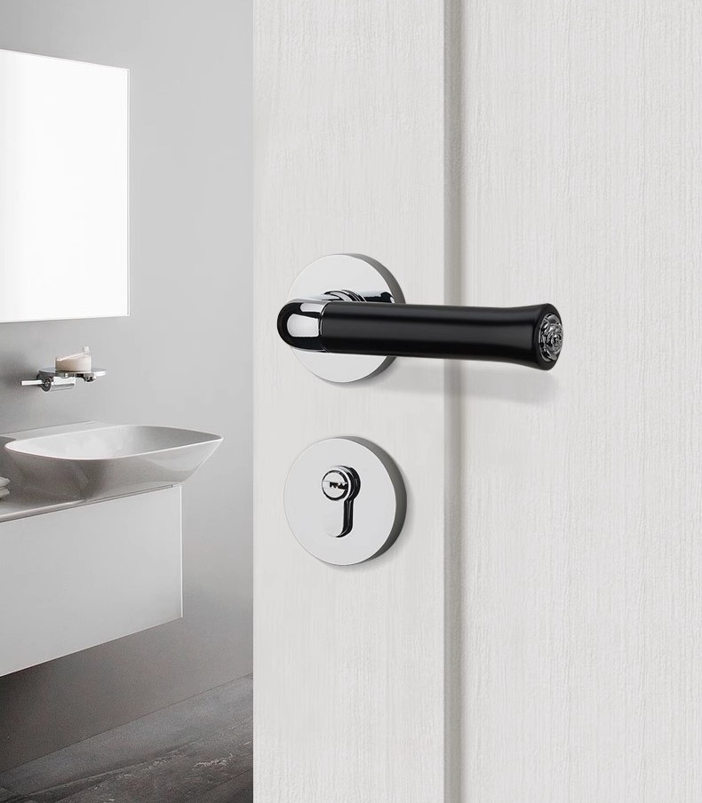 Khóa cửa tay gạt hợp kim kẽm họa tiết hoa hồng KB6167