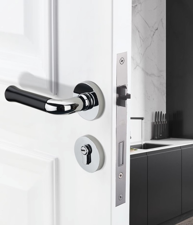 Khóa cửa tay gạt hợp kim kẽm họa tiết hoa hồng KB6167 10