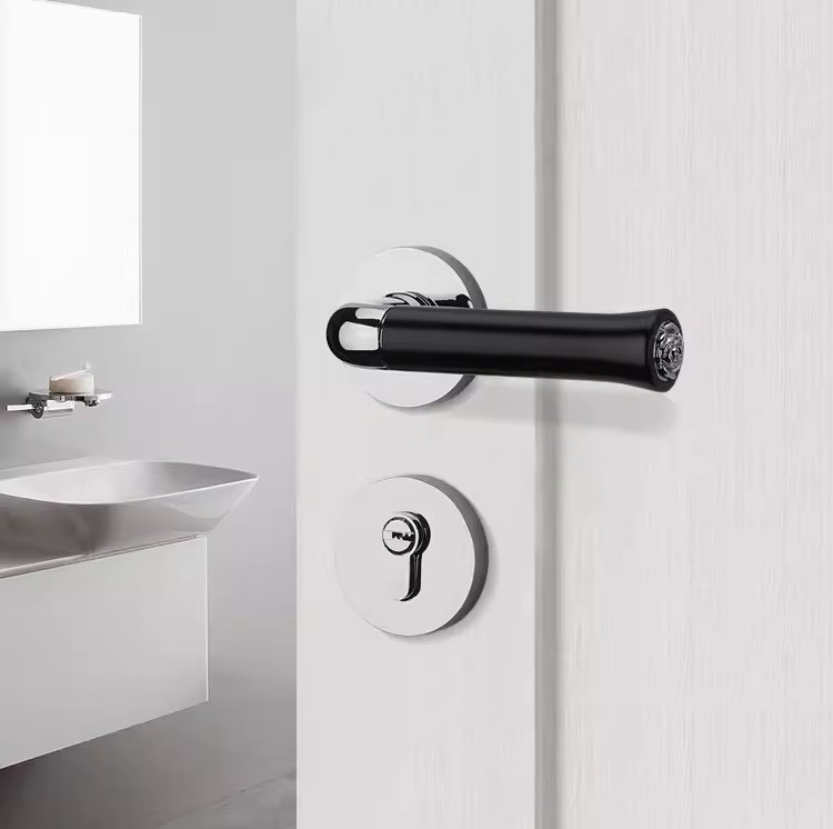 Khóa cửa tay gạt hợp kim kẽm họa tiết hoa hồng KB6167 13