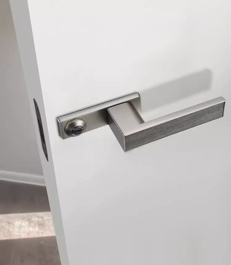 Khóa cửa tay gạt hợp kim kẽm tay nắm gỗ KB6291 10