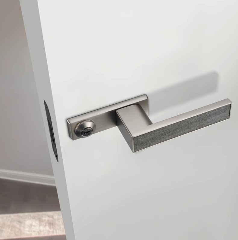 Khóa cửa tay gạt hợp kim kẽm tay nắm gỗ KB6291 12