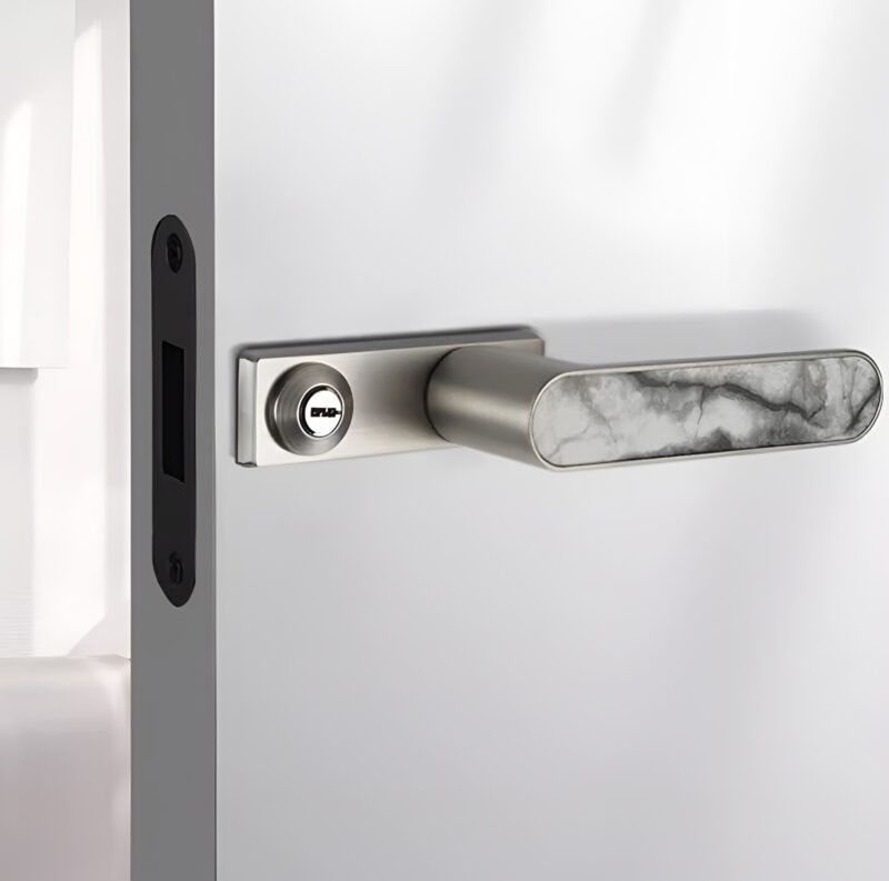 Khóa cửa tay gạt hợp kim phối đá cẩm thạch KB6290 1