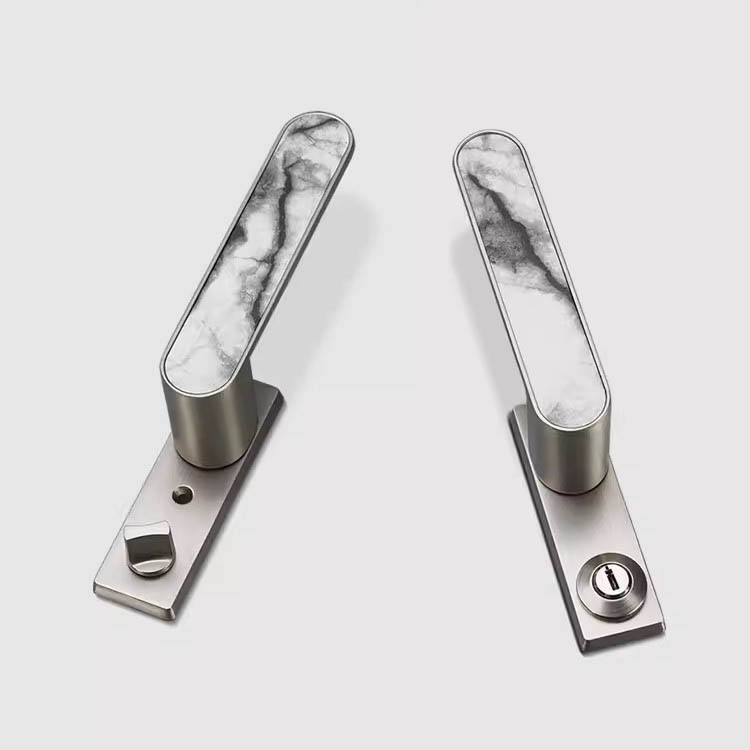 Khóa cửa tay gạt hợp kim phối đá cẩm thạch KB6290 12