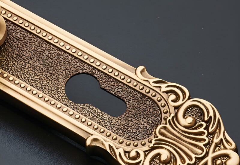 Khóa tay gạt đồng vàng cổ điển kiểu Anh HT039 5