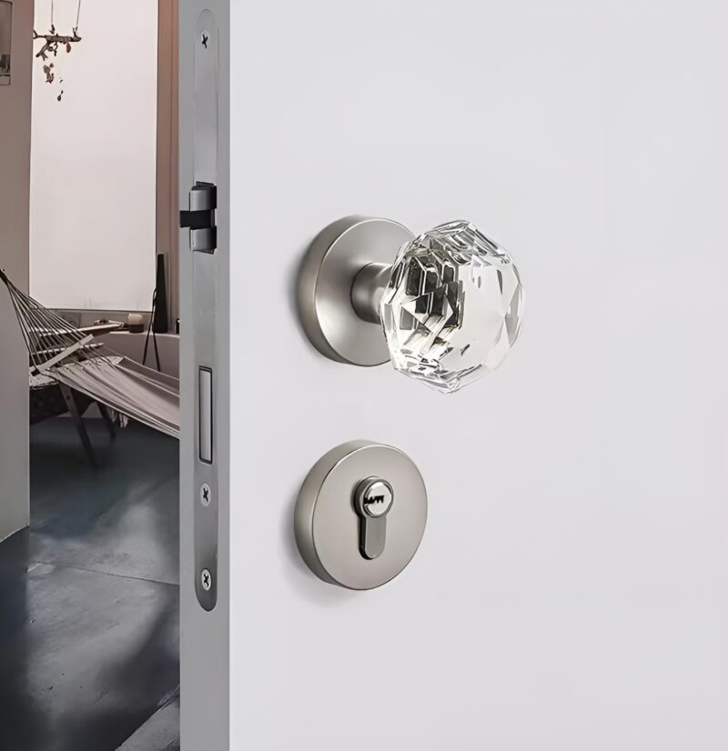 Khóa cửa tay nắm pha lê hình kim cương KB7251 2