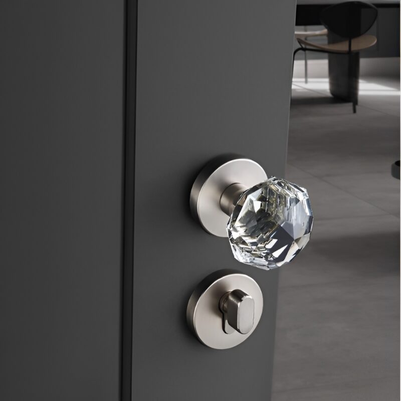 Khóa cửa tay nắm pha lê hình kim cương KB7251 1