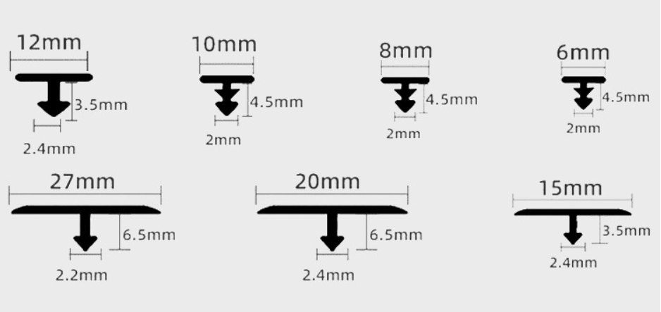 Nẹp nhôm thanh chữ T cho nền tường T003 12