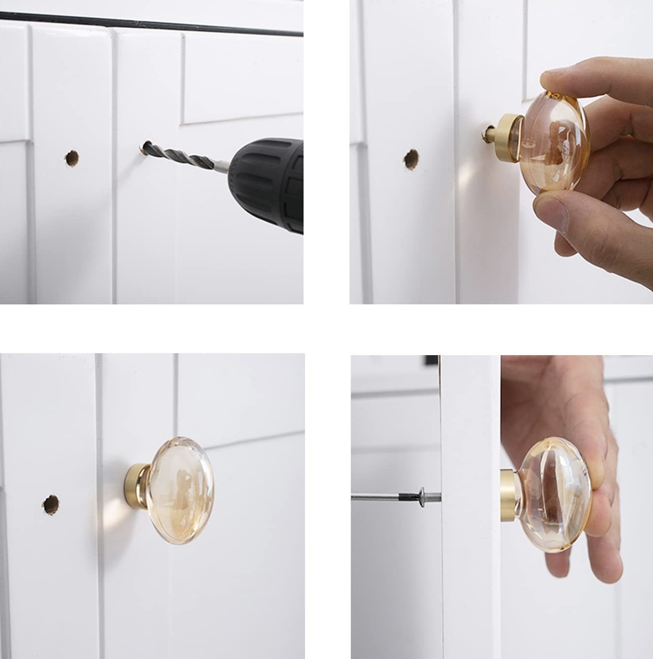 Núm tay nắm tủ pha lê đế đồng hình oval SX6859 9