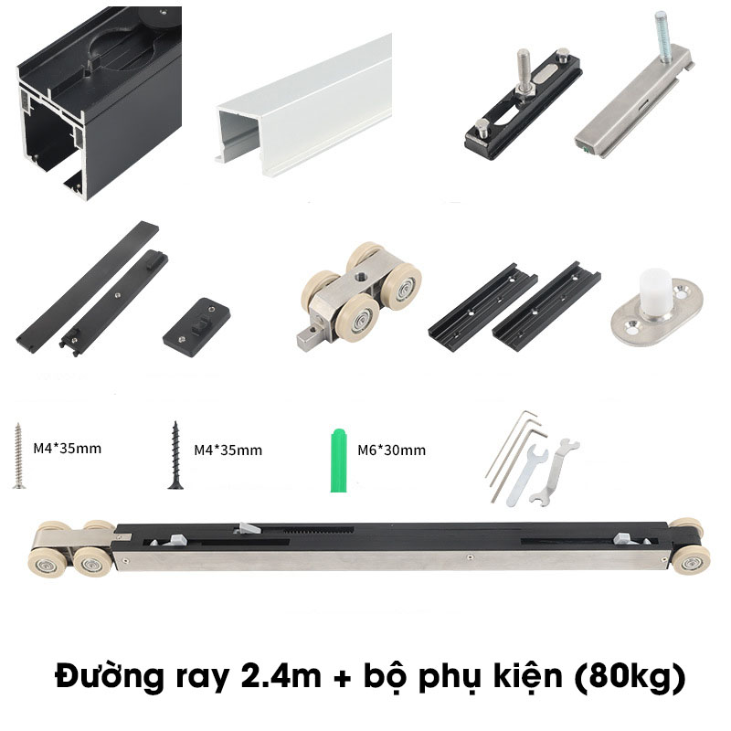 Ray trượt cửa lùa nhấn mở tải trọng 80kg YG308 10