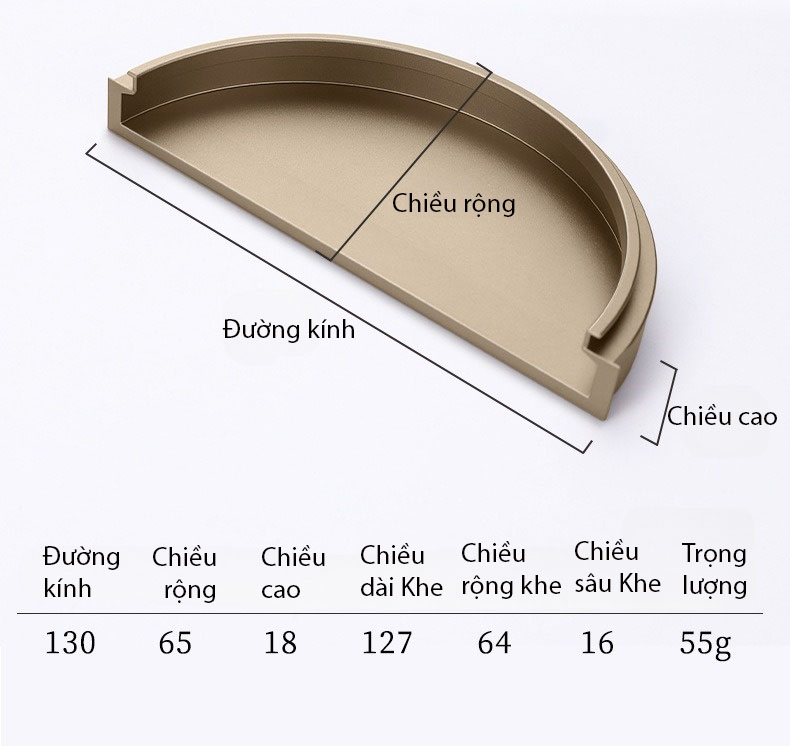 Tay nắm âm tủ hình bán nguyệt hiện đại FY7824 19