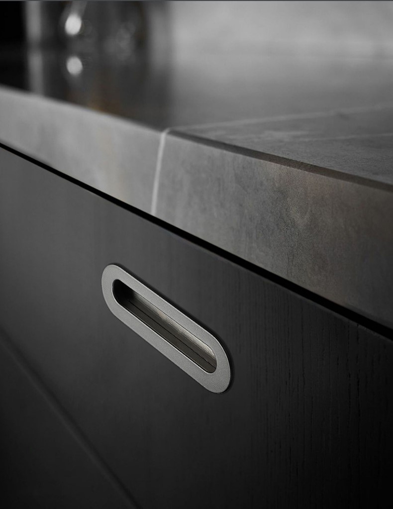 Tay nắm âm tủ hợp kim nhôm hình Oval YJ5703 8