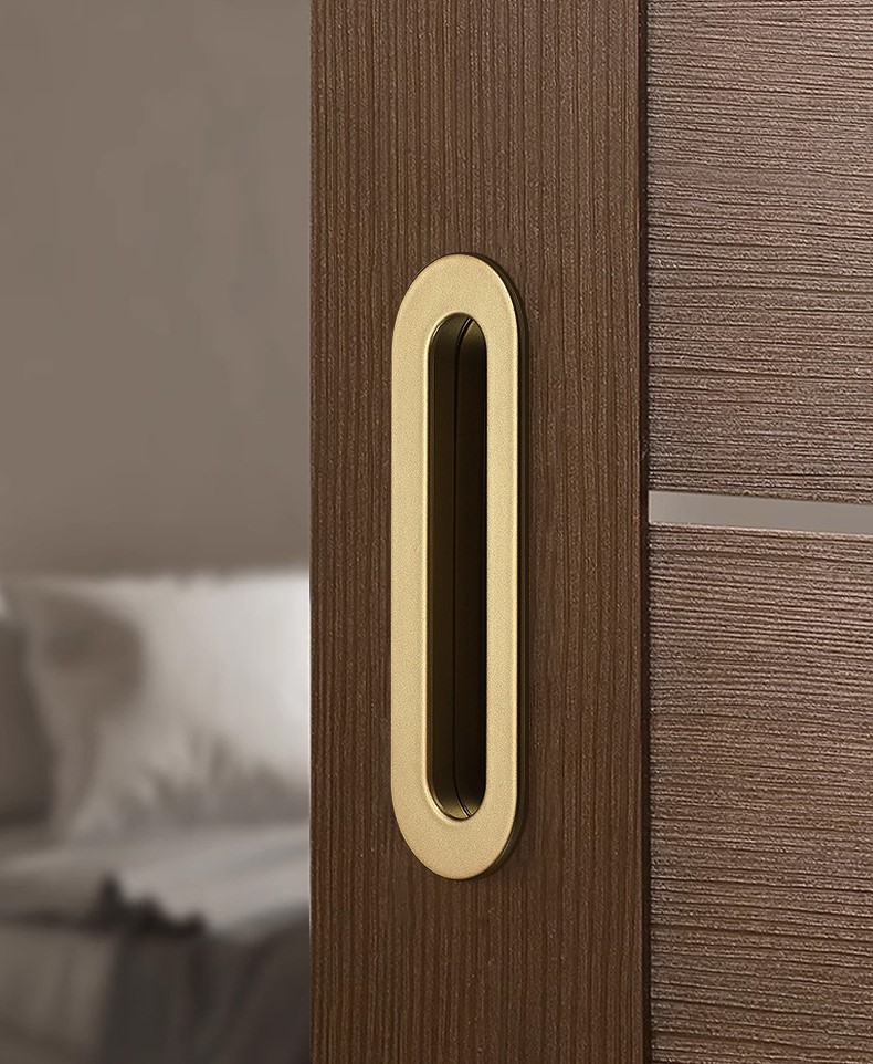 Tay nắm âm tủ hợp kim nhôm hình Oval YJ5703 9