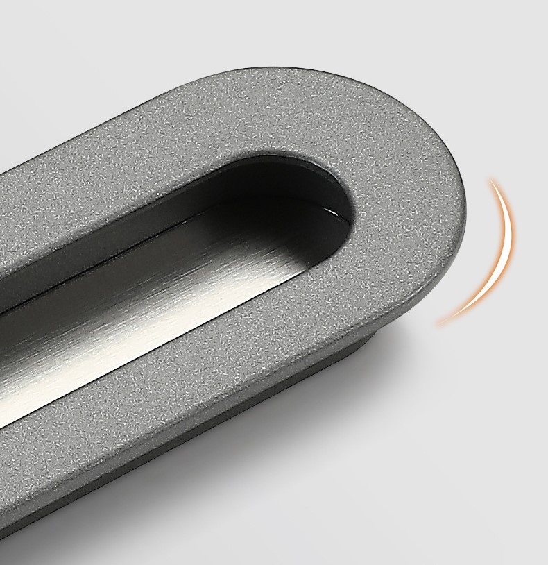 Tay nắm âm tủ hợp kim nhôm hình Oval YJ5703 14
