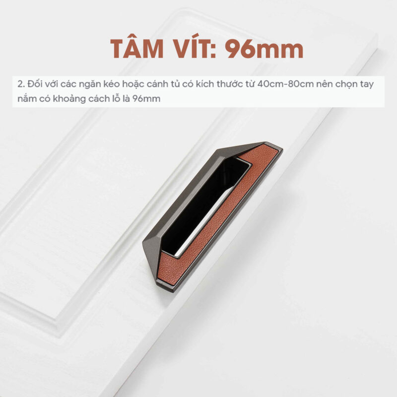 Tay nắm âm ngăn tủ phủ da sang trọng LUC6624 6