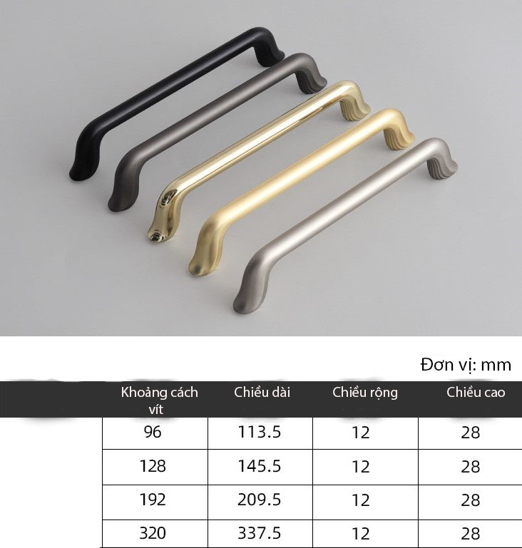 Tay nắm tủ hợp kim kẽm chữ U tối giản WT8219 10
