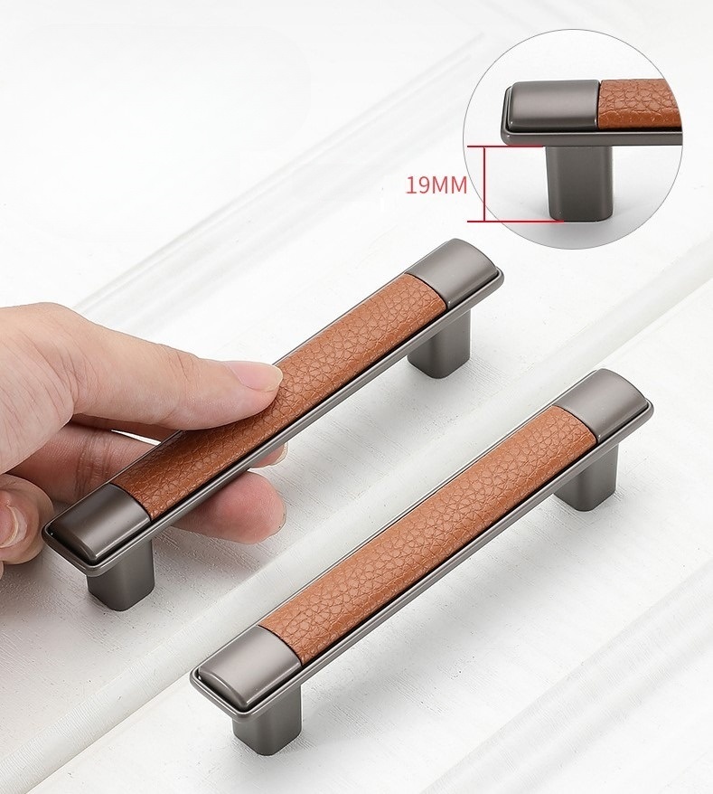 Tay nắm tủ hợp kim kẽm mặt da sang trọng YJ4115 13