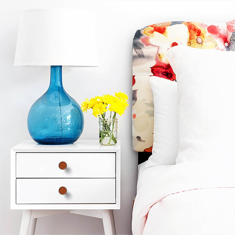 Tay nắm tủ hợp kim kẽm phối da cao cấp WLY6628 6