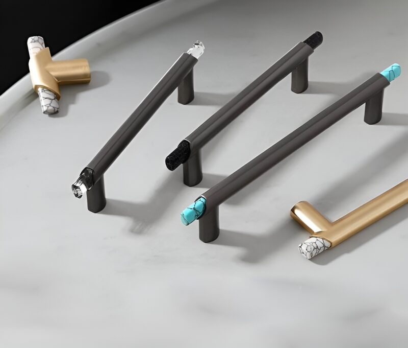 Tay nắm tủ hợp kim kẽm phối đá tự nhiên CF6764 6