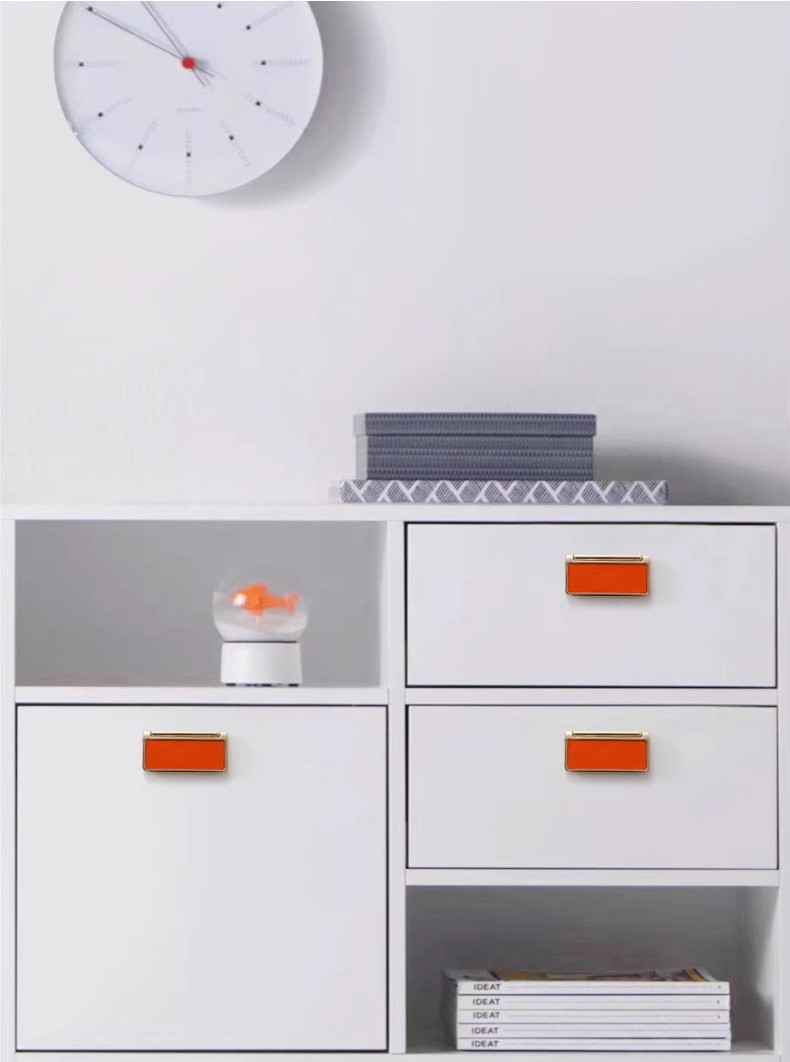 Tay nắm tủ móc kéo hợp kim phối da hiện đại XG308 10