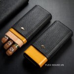 Túi đụng cigar 3 điếu cầm tay bọc da sang trọng CGL6996