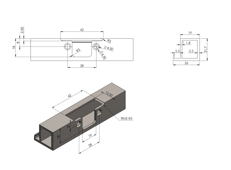 Bản lề trùm ngoài khung nhôm 100 độ Imundex 7173114 5