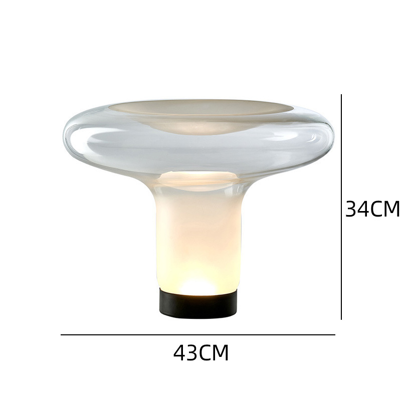 Đèn bàn thủy tinh trang trí hình cây nấm trắng ZSL9565 11
