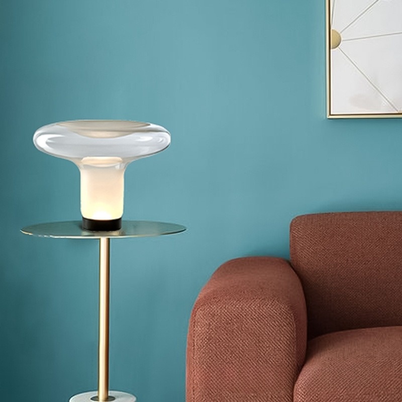 Đèn bàn thủy tinh trang trí hình cây nấm trắng ZSL9565 6