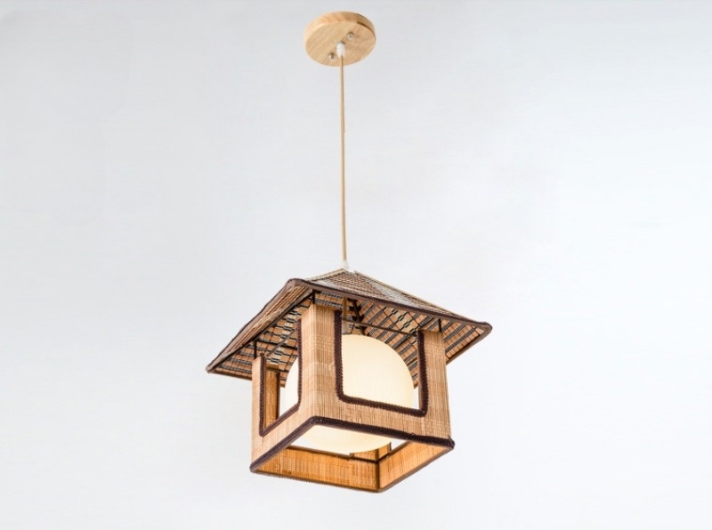 Đèn mây tre thả trần decor hình ngôi nhà CFS528 4