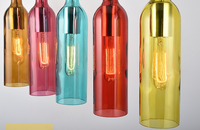 Đèn thả trần chai thủy tinh nhiều màu sắc HP0136 9
