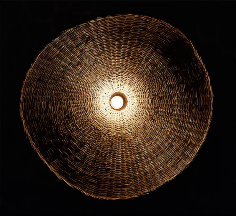 Đèn thả trần sợi tre đan hình nón độc đáo SL1420 11