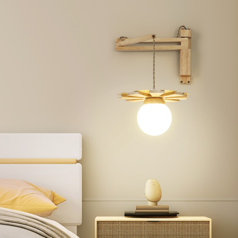 Đèn tường gỗ trang trí phòng ngủ sáng tạo QY2345 3