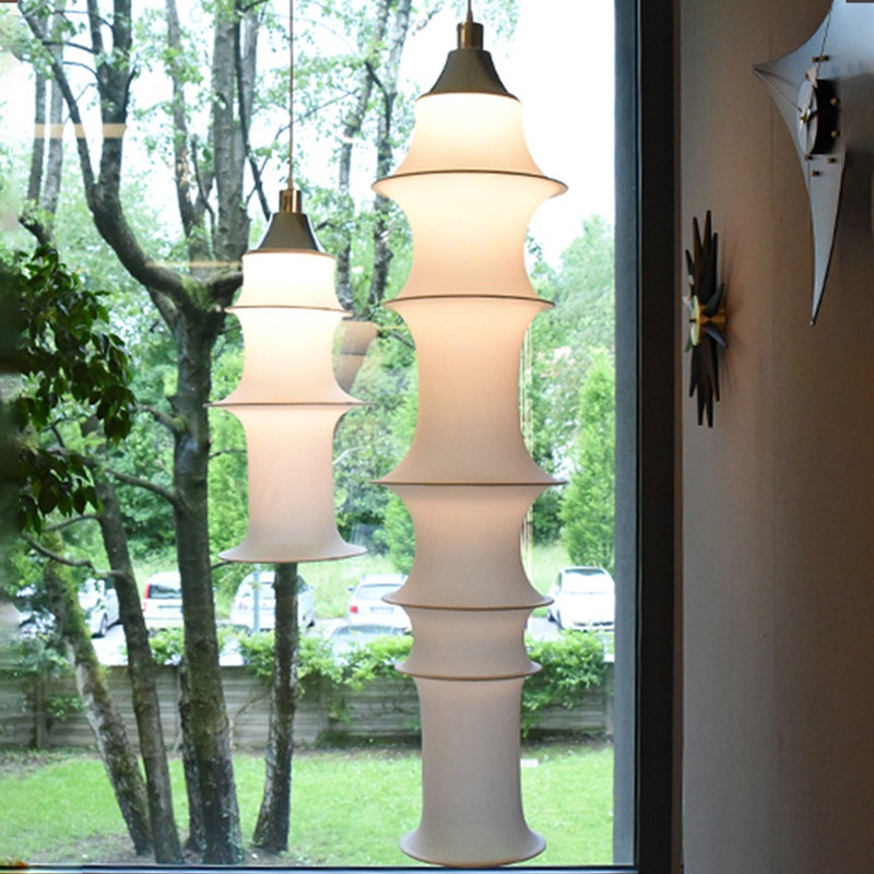 Đèn xếp bằng vải thả trần phong cách Nhật Bản FY001 8
