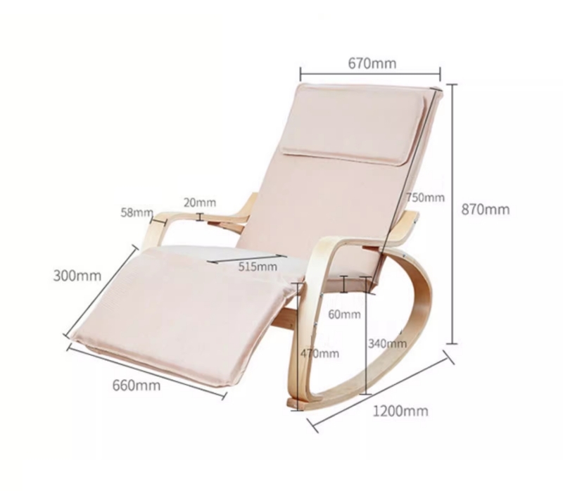 Ghế Poang thư giãn bập bênh khung gỗ VM206 10