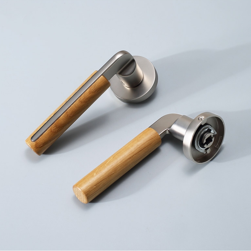 Khóa cửa phân thể tay nắm gỗ hiện đại CA539 4