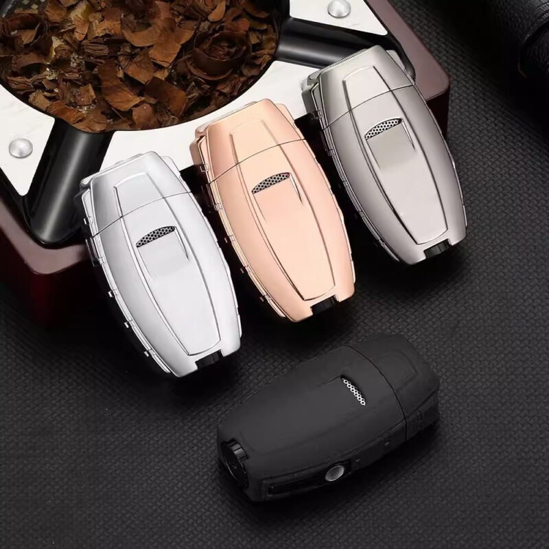Bật lửa 2 tia châm xì gà chống gió kèm đục GLN178 1
