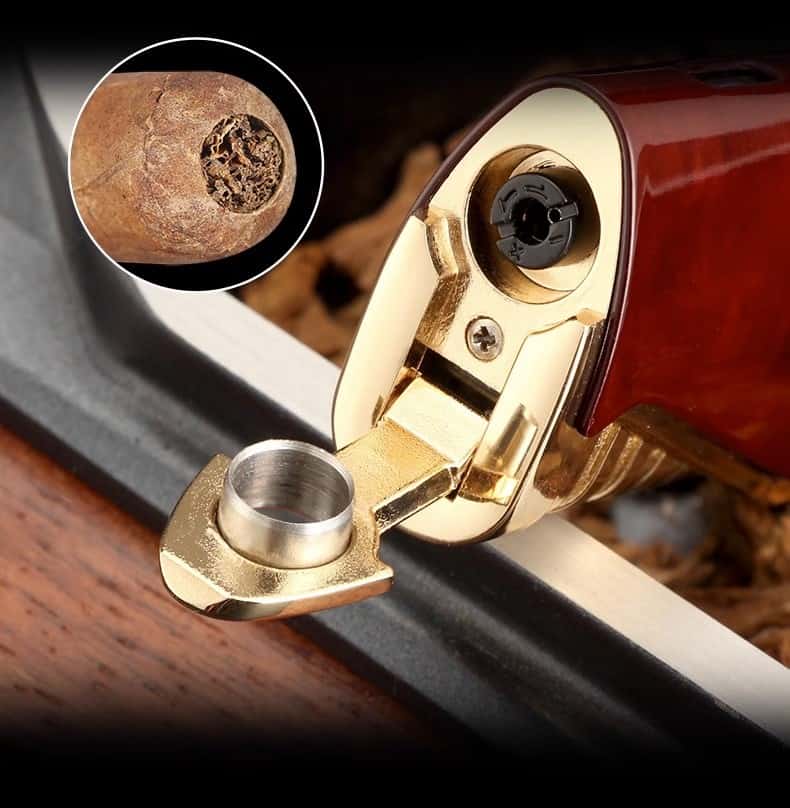 Bật lửa 3 tia châm xì gà chống gió kèm đục LC186 10