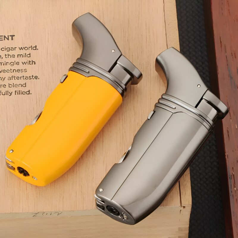 Bật lửa châm xì gà 2 tia có đục đa năng LC6385 1